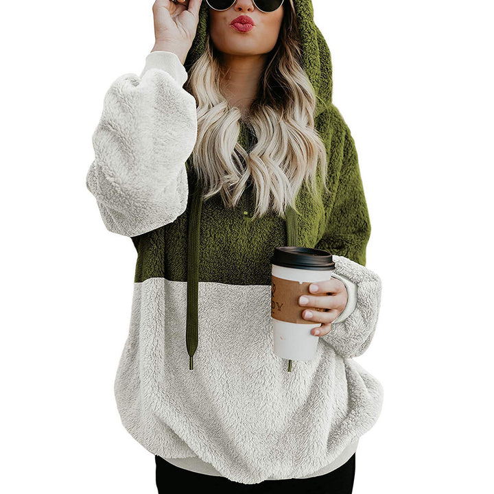 Damer mjuk fleece-hoodie med huva och stora fickor Eva Jonsson-Eva Jonsson