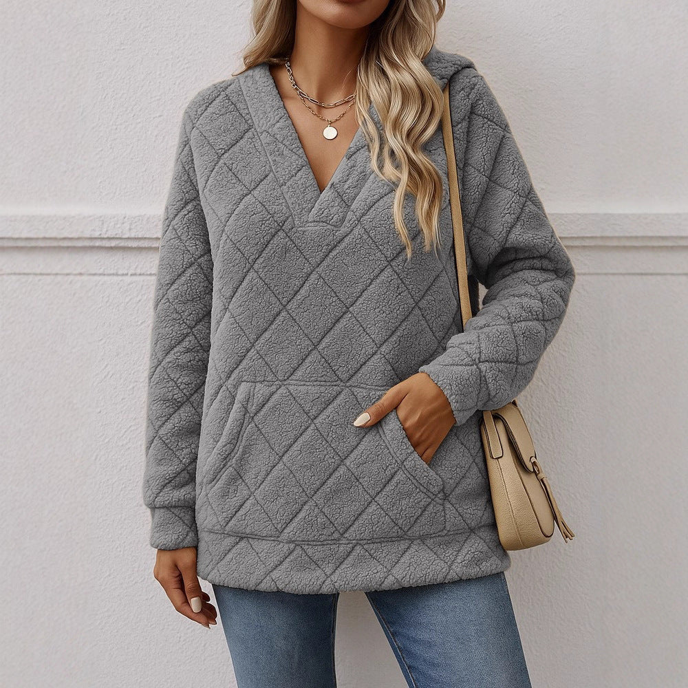 Damer mjuk fleece-tröja med V-ringning Mirla-Eva Jonsson