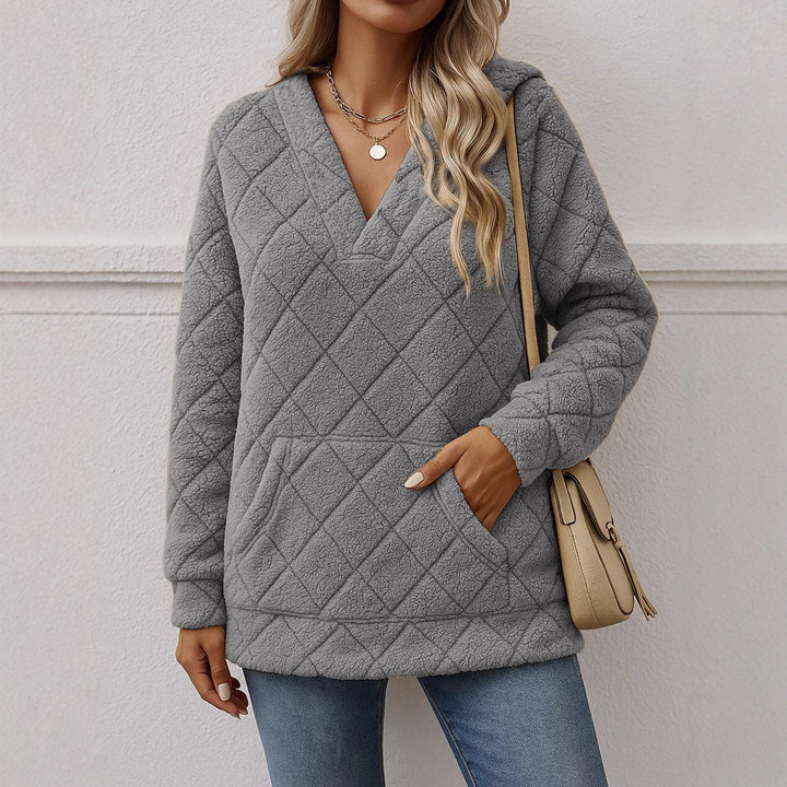 Damer mjuk fleece-tröja med V-ringning Mirla-Eva Jonsson
