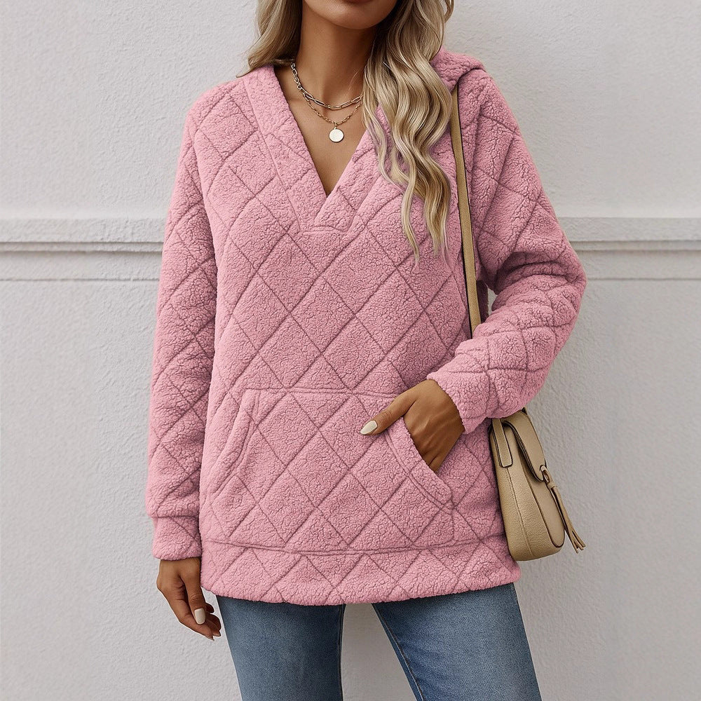 Damer mjuk fleece-tröja med V-ringning Mirla-Eva Jonsson