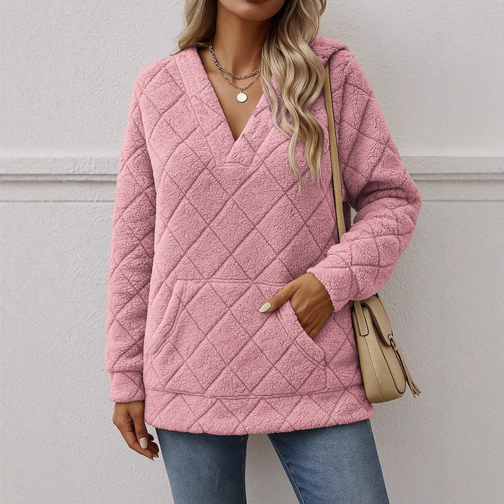 Damer mjuk fleece-tröja med V-ringning Mirla-Eva Jonsson