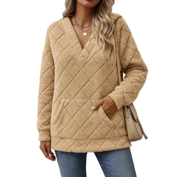 Damer mjuk fleece-tröja med V-ringning Mirla-Eva Jonsson