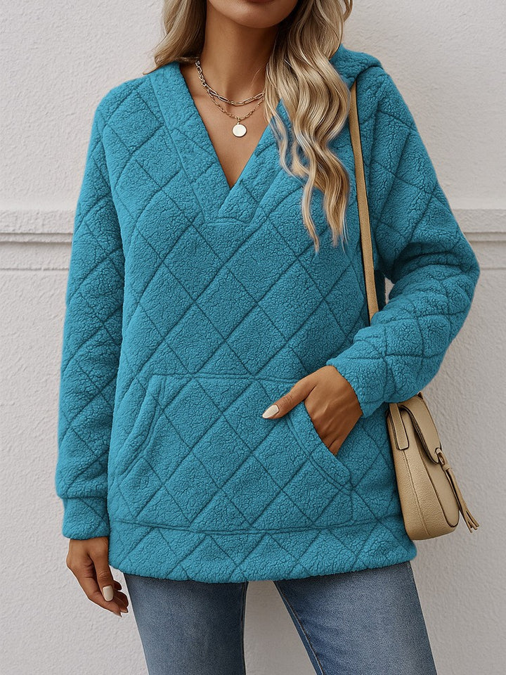 Damer mjuk fleece-tröja med V-ringning Mirla-Eva Jonsson