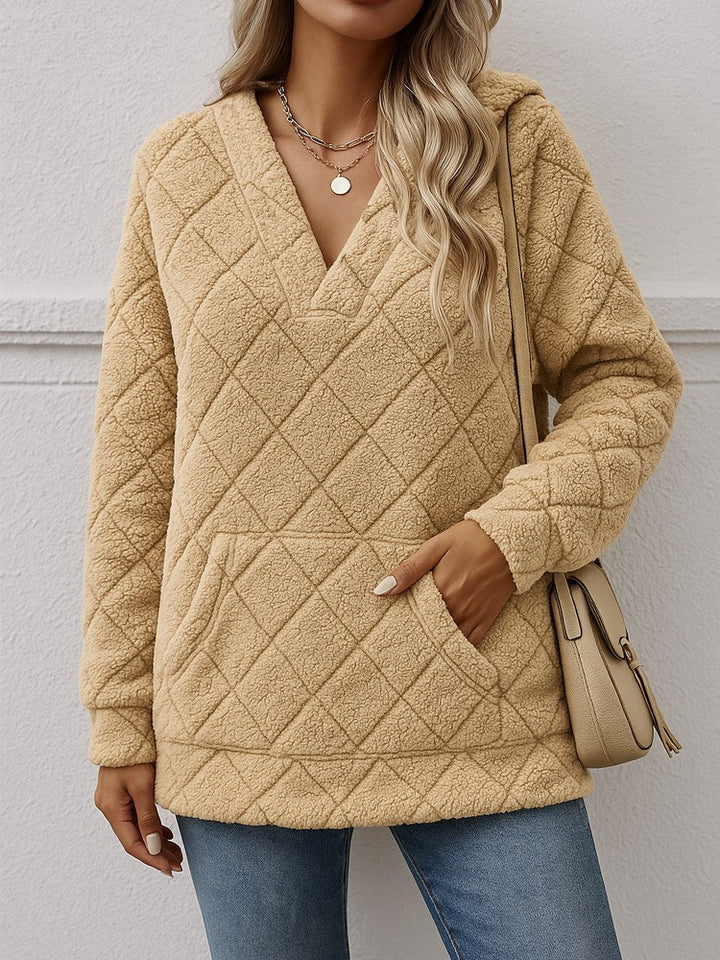 Damer mjuk fleece-tröja med V-ringning Mirla-Eva Jonsson