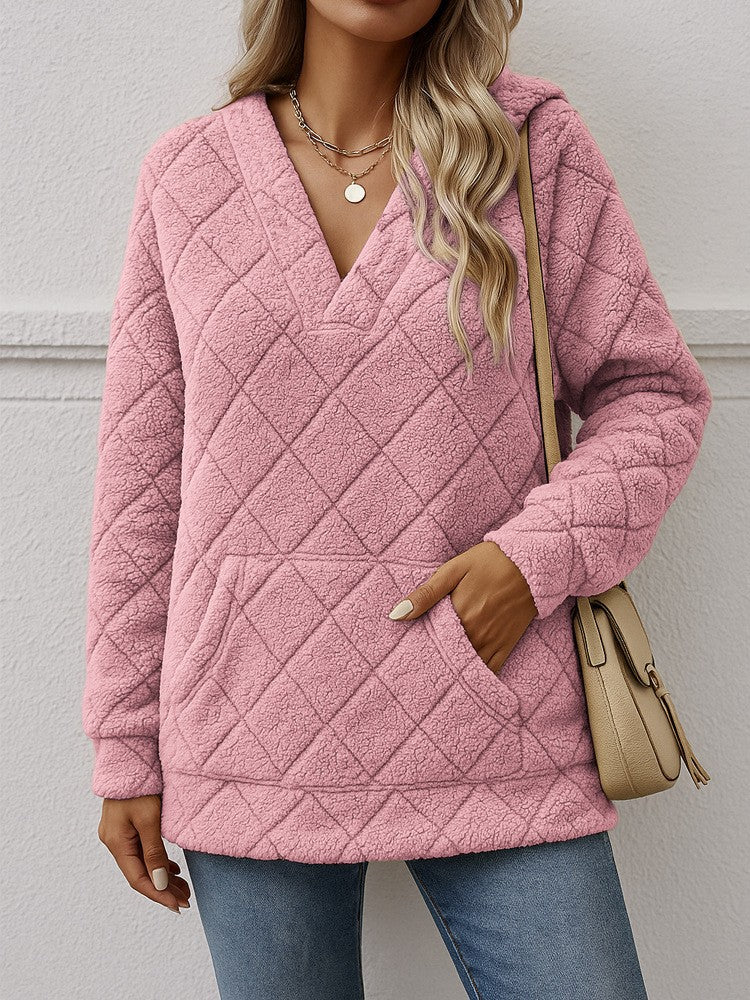 Damer mjuk fleece-tröja med V-ringning Mirla-Eva Jonsson