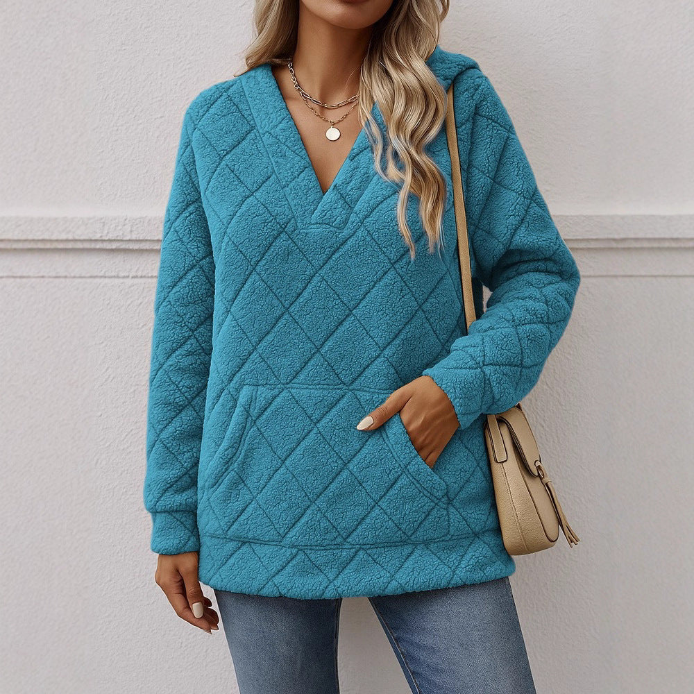 Damer mjuk fleece-tröja med V-ringning Mirla-Eva Jonsson