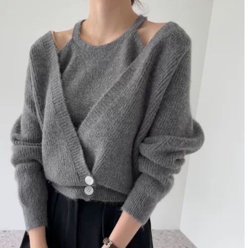 Damer mjuk kofta med öppen front och fint ribbdesign Mirla-Eva Jonsson