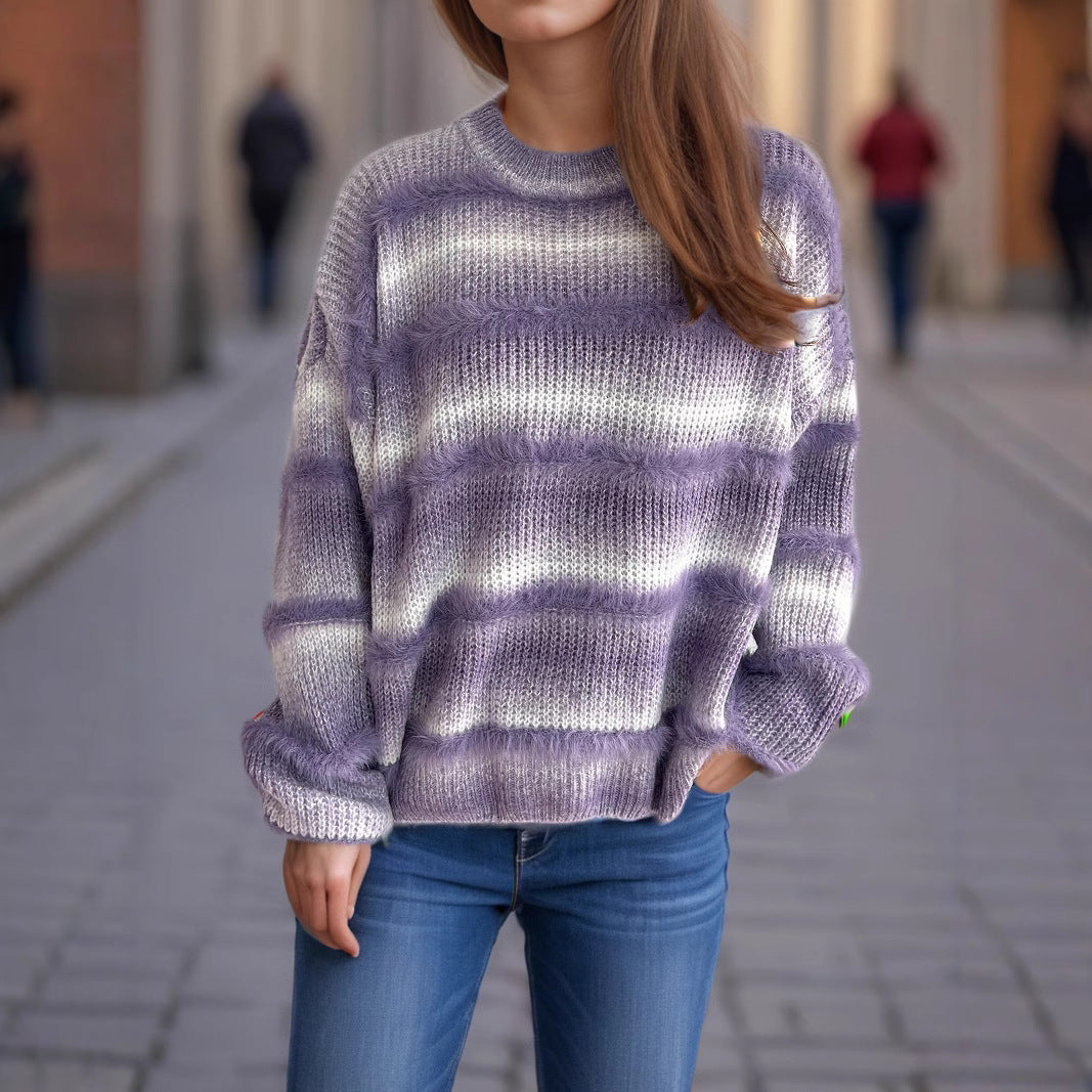Damer mjukstickad tröja med flair Mirla-Eva Jonsson