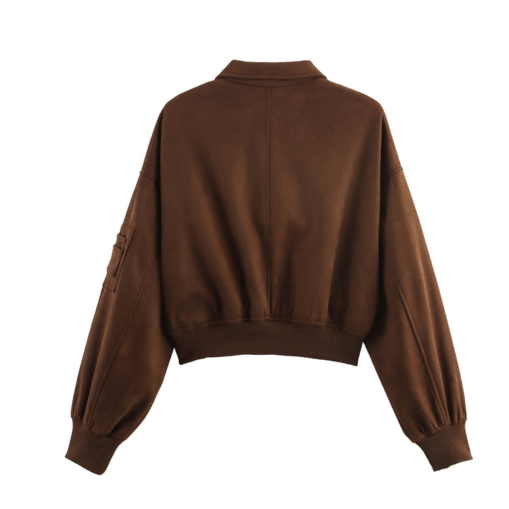 Damer moda konstläderjacka med praktiska fickor Eva Jonsson-Eva Jonsson