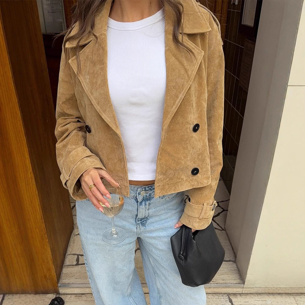 Damer mode Cropped Jacka i högkvalitativmocka Mirla-Eva Jonsson