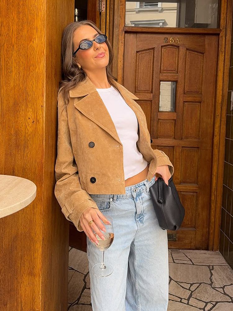 Damer mode Cropped Jacka i högkvalitativmocka Mirla-Eva Jonsson