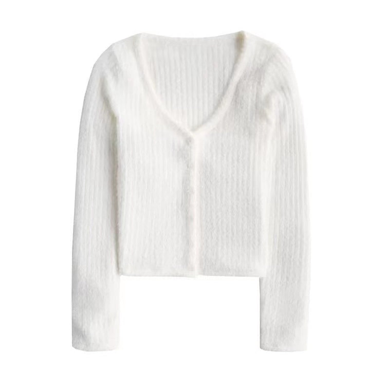 Damer mode cardigan med V-hals och knappstängning Mirla-Eva Jonsson
