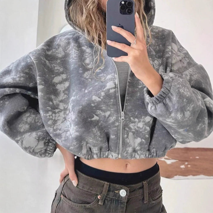 Damer mode crop hoodiejacka Mirla-Eva Jonsson