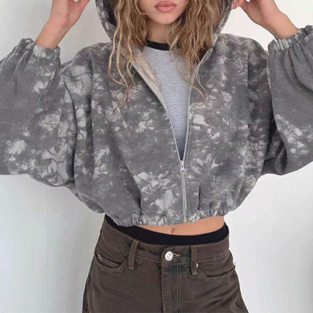 Damer mode crop hoodiejacka Mirla-Eva Jonsson