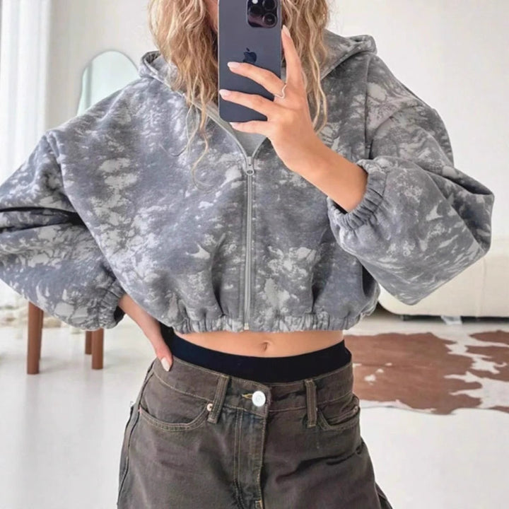 Damer mode crop hoodiejacka Mirla-Eva Jonsson