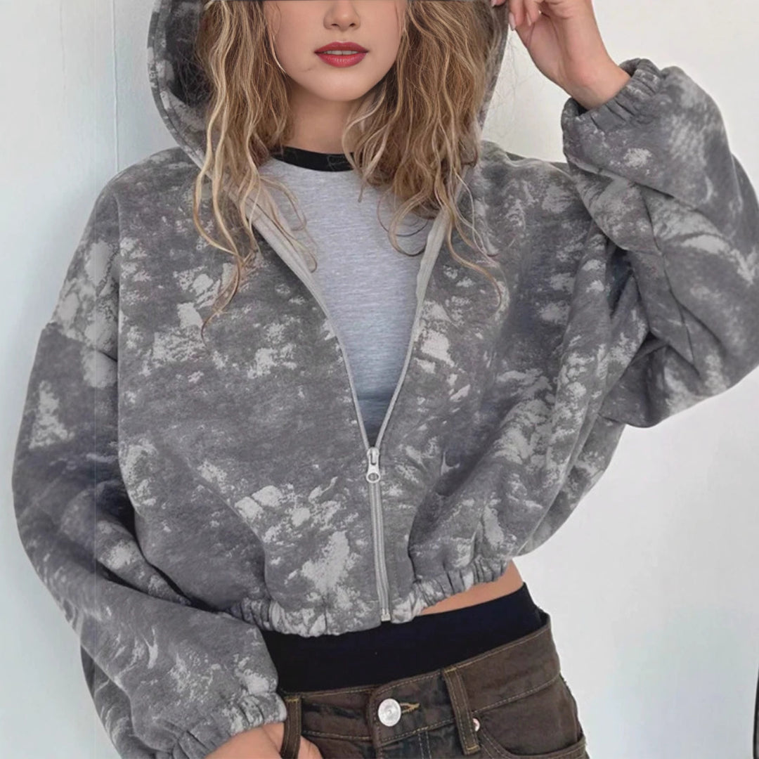 Damer mode crop hoodiejacka Mirla-Eva Jonsson