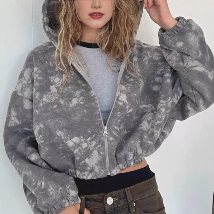 Damer mode crop hoodiejacka Mirla-Eva Jonsson