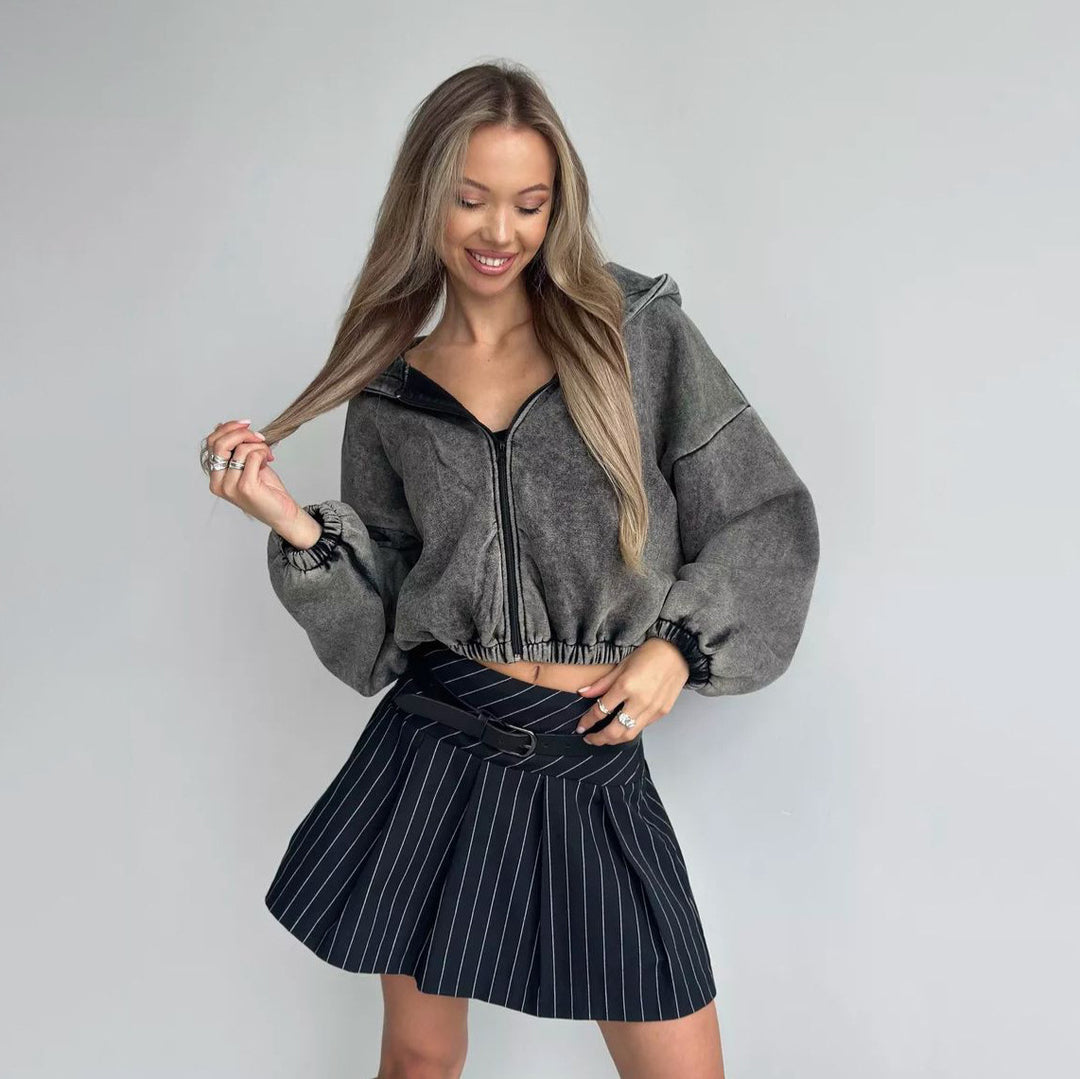 Damer mode cropped hoodie jacka Mirla-Eva Jonsson