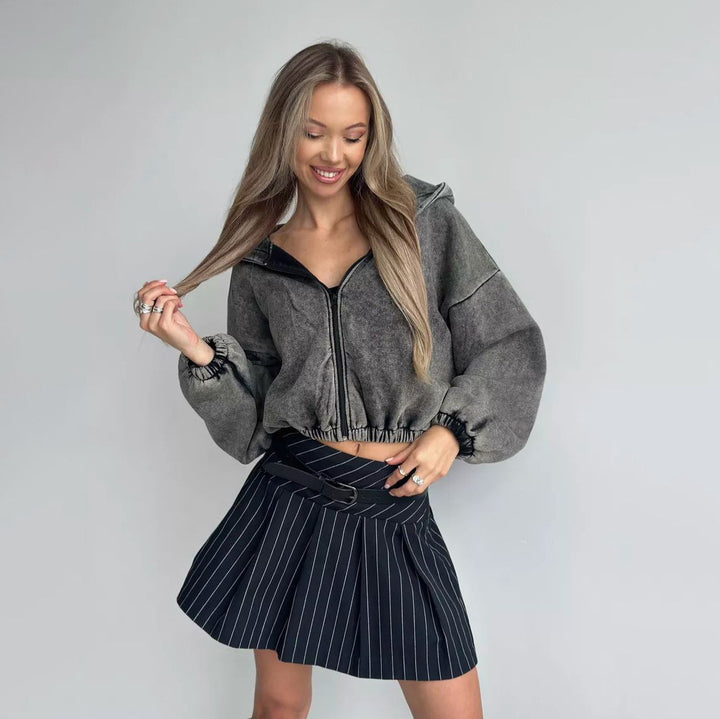 Damer mode cropped hoodie jacka Mirla-Eva Jonsson