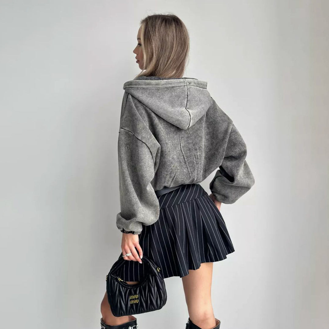 Damer mode cropped hoodie jacka Mirla-Eva Jonsson