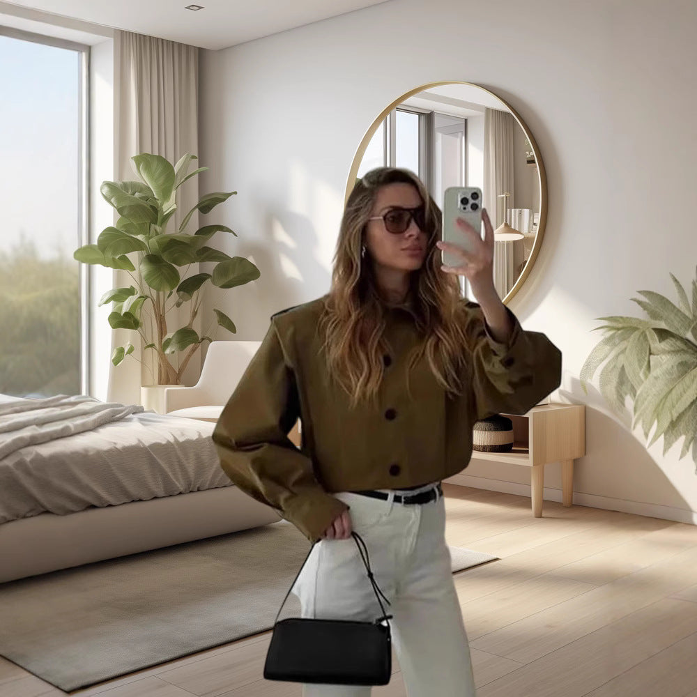 Damer mode cropped jacka med avslappnad passform Mirla-Eva Jonsson