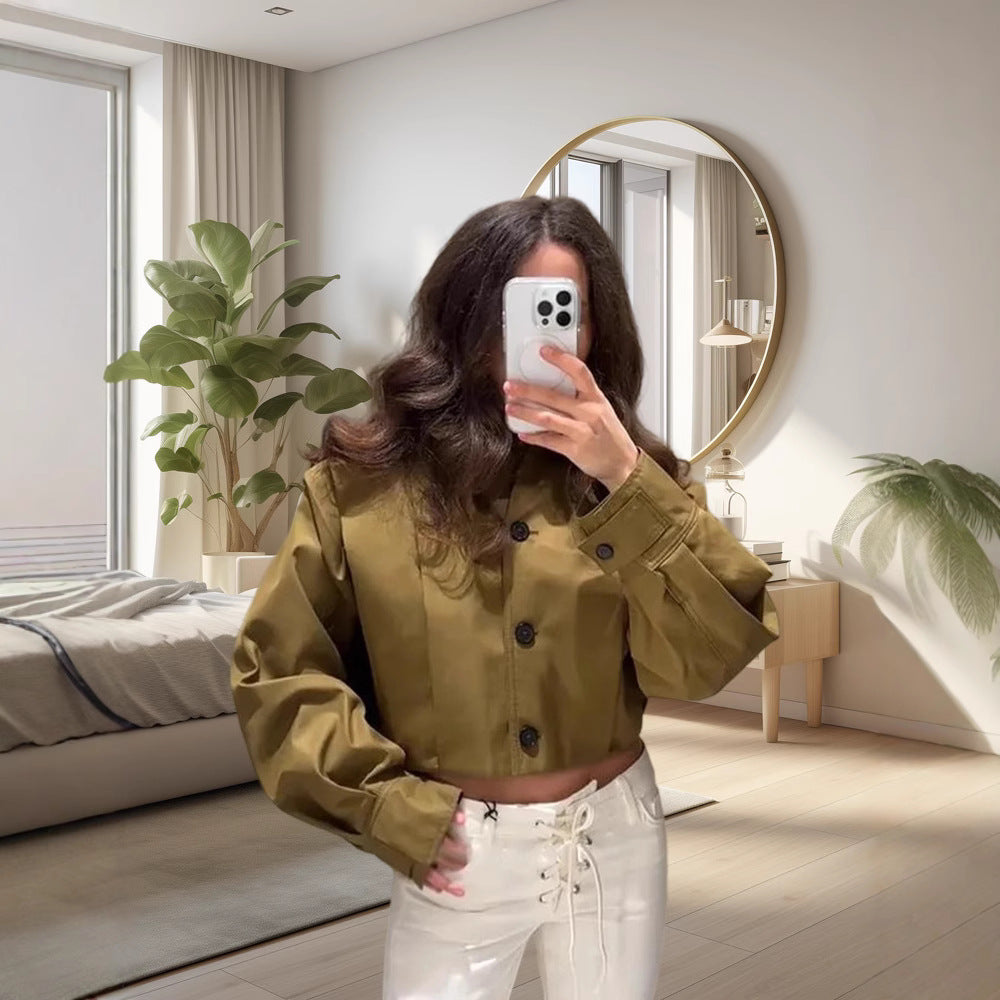 Damer mode cropped jacka med avslappnad passform Mirla-Eva Jonsson