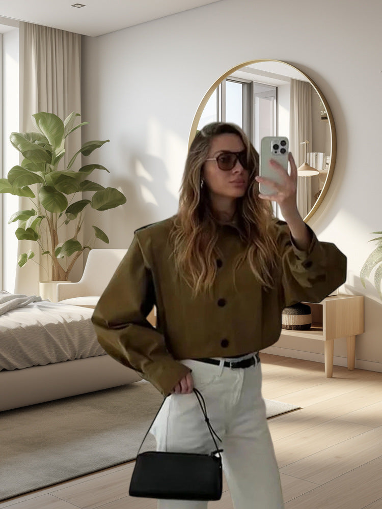 Damer mode cropped jacka med avslappnad passform Mirla-Eva Jonsson