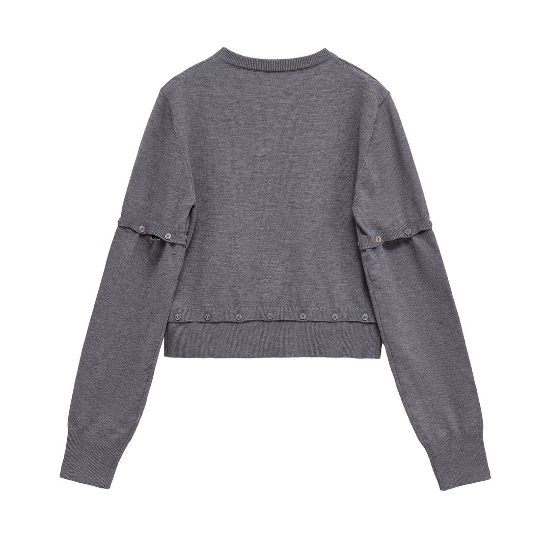 Damer mode cropped sweattröja med knappr detaljer Mirla-Eva Jonsson