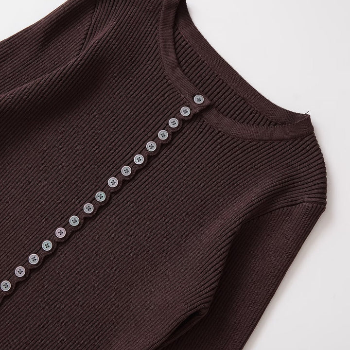 Damer mode cropped sweattröja med knappr detaljer Mirla-Eva Jonsson