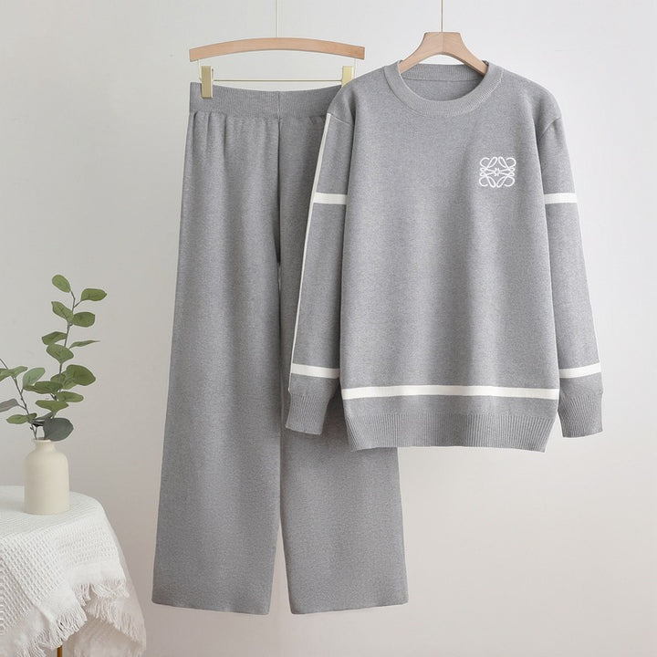 Damer mode fritidsloungewear-set med vida ben och diskret logotyp Mirla-Eva Jonsson