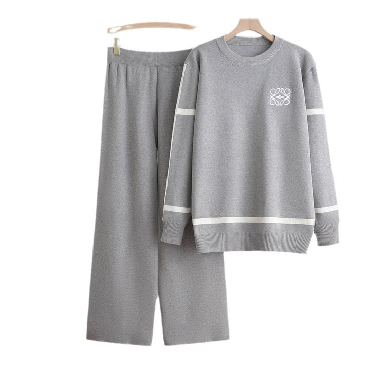 Damer mode fritidsloungewear-set med vida ben och diskret logotyp Mirla-Eva Jonsson