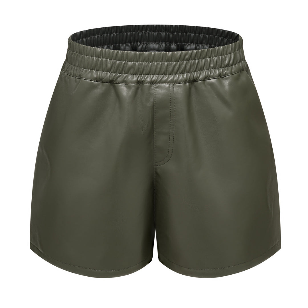 Damer mode hög midja shorts i konstläder Eva Jonsson-Eva Jonsson