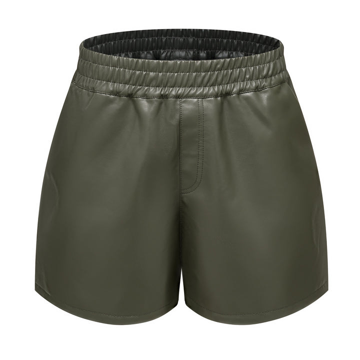 Damer mode hög midja shorts i konstläder Eva Jonsson-Eva Jonsson