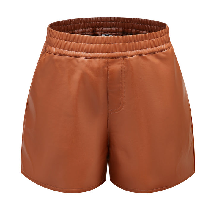 Damer mode hög midja shorts i konstläder Eva Jonsson-Eva Jonsson