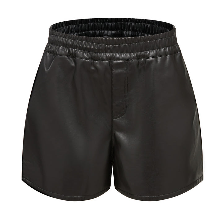 Damer mode hög midja shorts i konstläder Eva Jonsson-Eva Jonsson