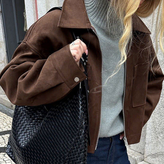 Damer mode mockajacka i trendy oversized-skärning Mirla-Eva Jonsson