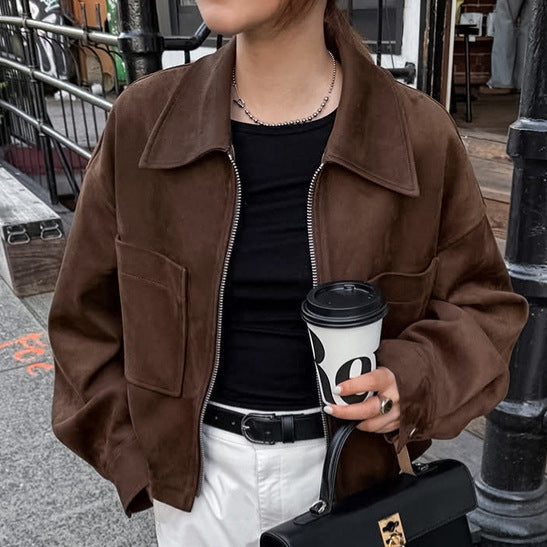 Damer mode mockajacka i trendy oversized-skärning Mirla-Eva Jonsson