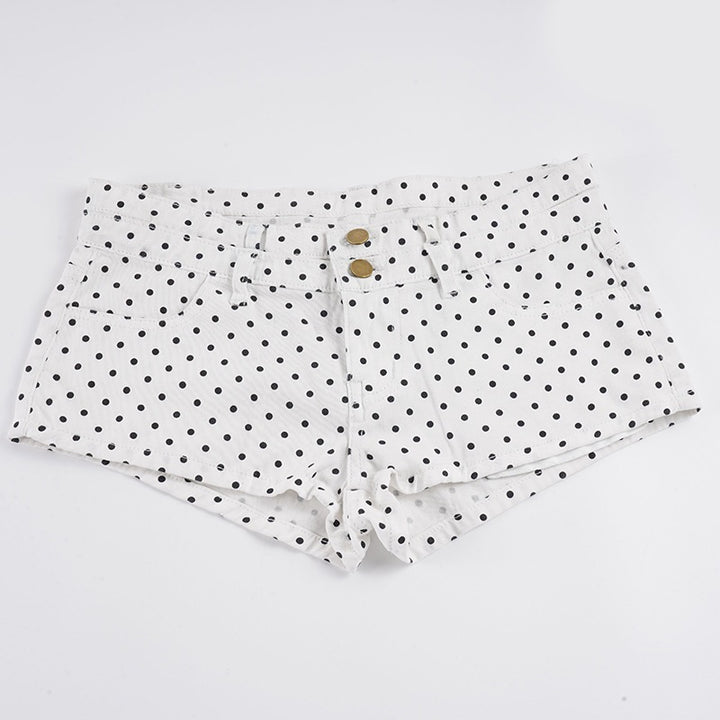 Damer mode shorts med modern prickdesign och hög midja Mirla-Eva Jonsson