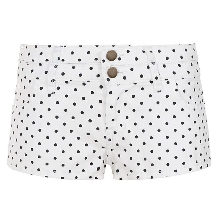 Damer mode shorts med modern prickdesign och hög midja Mirla-Eva Jonsson