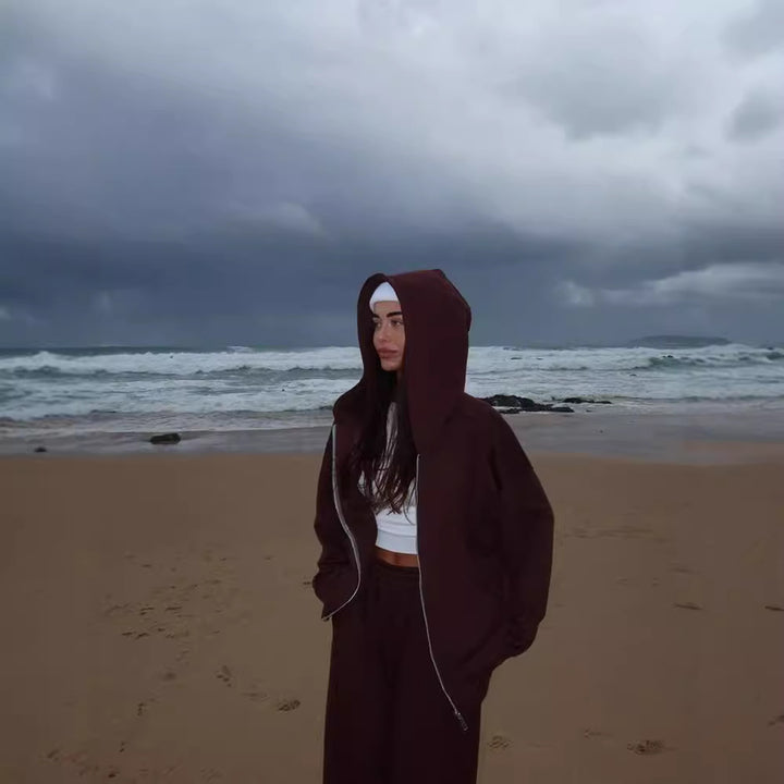 Damer mode sportkläder-set med oversized jacka och lös passform Mirla-Eva Jonsson
