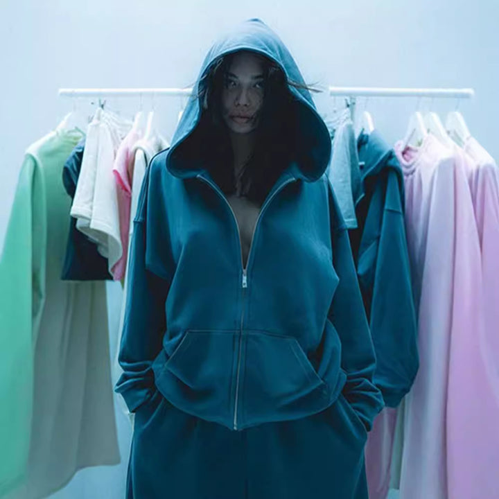 Damer mode sportkläder-set med oversized jacka och lös passform Mirla-Eva Jonsson