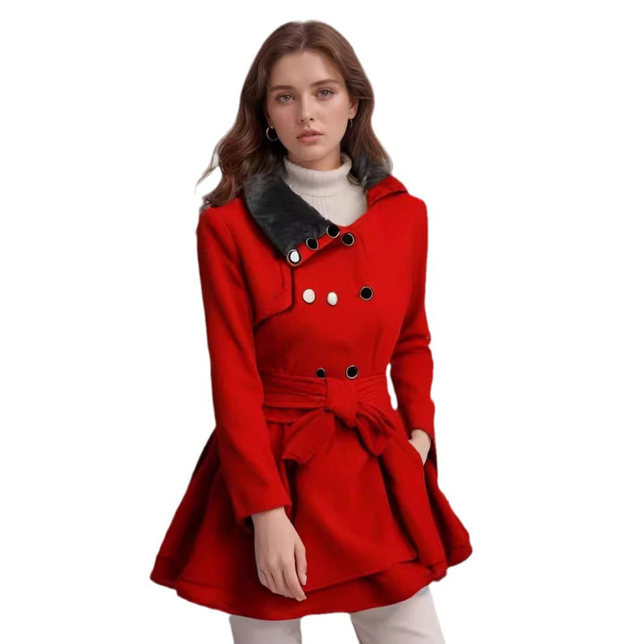 Damer mode trenchcoat med mjuk krage och svängande snitt Mirla-Eva Jonsson