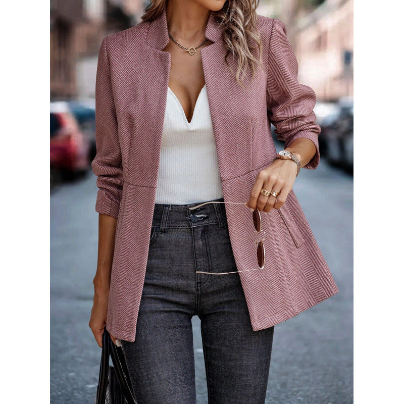 Damer moded quiltad blazer med avslappnad passform och elegant krageform Mirla-Eva Jonsson