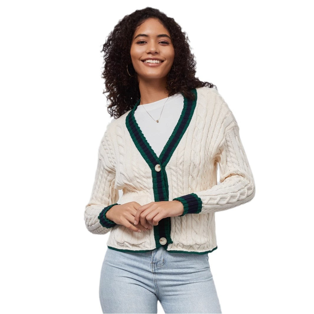 Damer moderiktig cardigan med accentuerade detaljer Mirla-Eva Jonsson