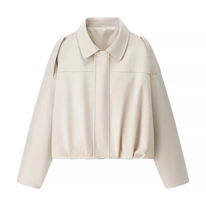 Damer moderiktig cropped jacka med bekväma muddar och elegant krage Mirla-Eva Jonsson