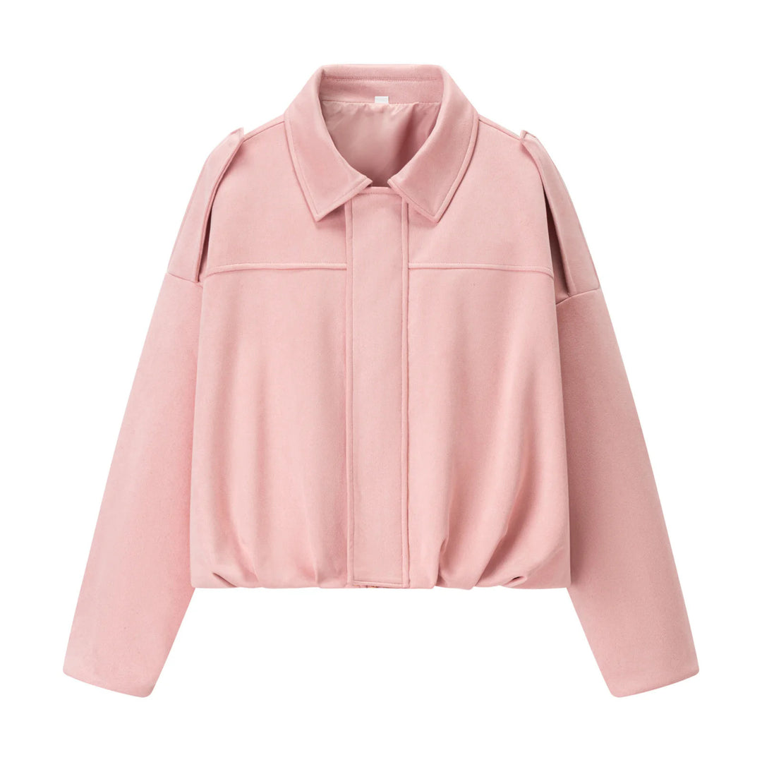 Damer moderiktig cropped jacka med bekväma muddar och elegant krage Mirla-Eva Jonsson