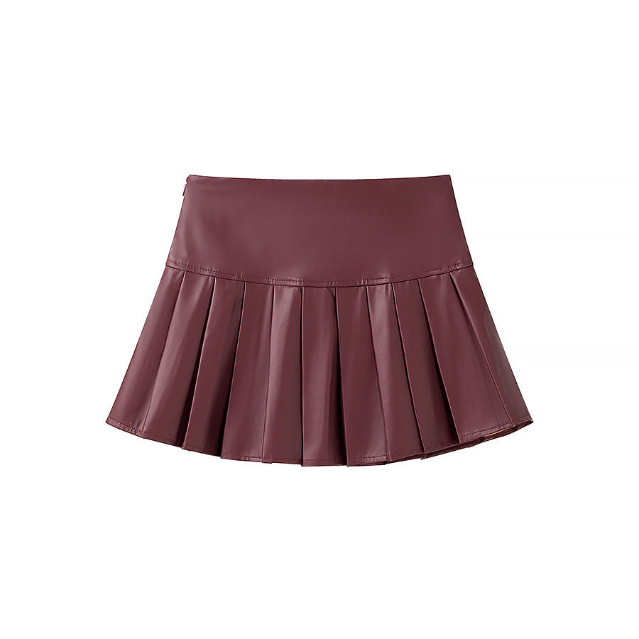 Damer moderiktig konstläder blazer- och kjol-set Mirla-Eva Jonsson