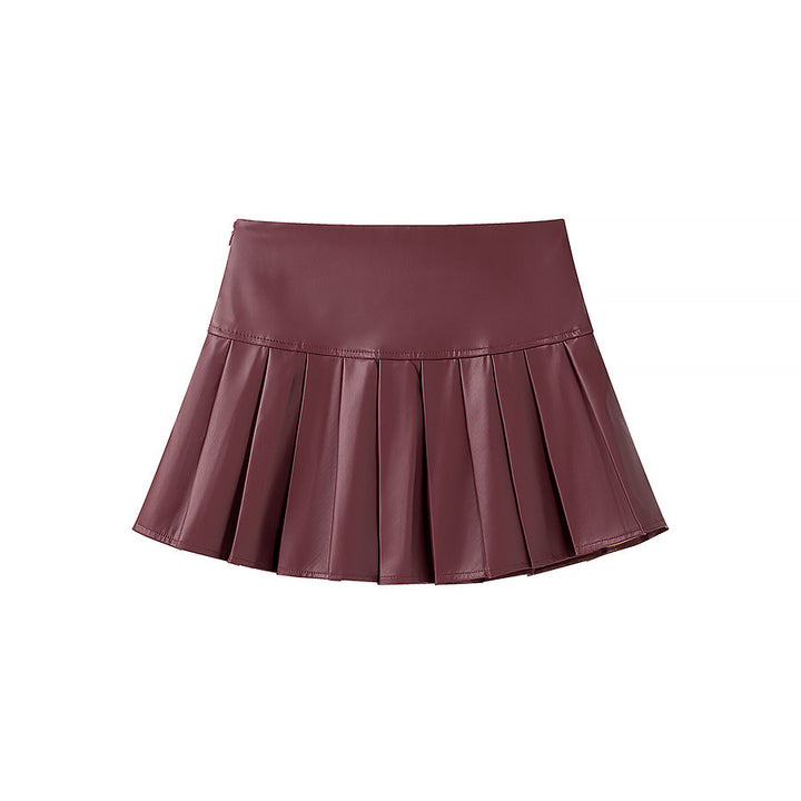 Damer moderiktig konstläder blazer- och kjol-set Mirla-Eva Jonsson