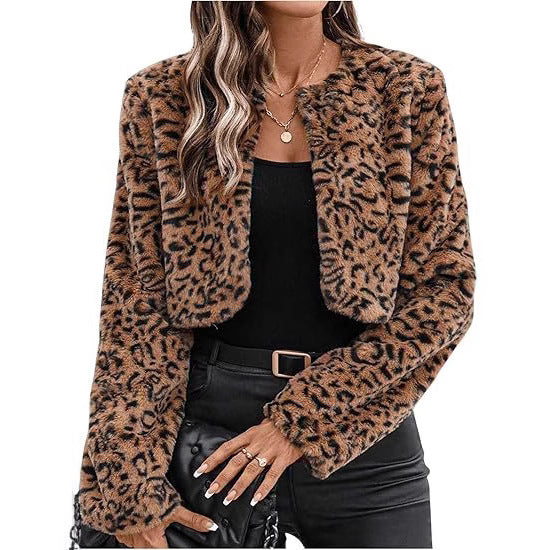 Damer moderiktig leopardpälskappa Mirla-Eva Jonsson