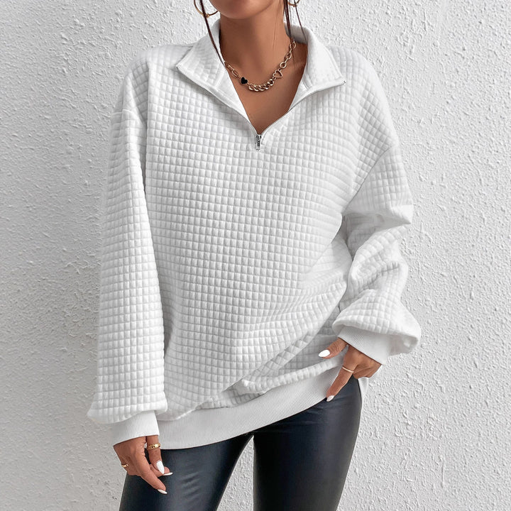 Damer moderiktig sweatpullover med ståkrage Mirla-Eva Jonsson